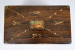19th Century Rosewood Box Hand-Painted in Sheraton Revival Taste. - Harrington Antiques