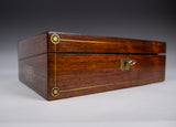 19th Century Rosewood & Brass Writing Slope With Share Certificates - Harrington Antiques