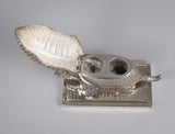 19th Century Silver Plated Armadillo Novelty Inkwell - Harrington Antiques