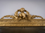 19th Century Victorian Gilt Gesso Putti / Cherub Overmantel Mirror - Harrington Antiques
