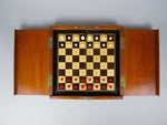 19th Century Victorian Mahogany Folding Travelling Chess Set (Complete), c.1890 - Harrington Antiques