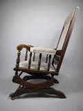 19th Century Victorian Mahogany Sprung Rocking Chair - Stuffed Back/Arms. - Harrington Antiques