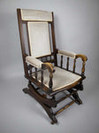19th Century Victorian Mahogany Sprung Rocking Chair - Stuffed Back/Arms. - Harrington Antiques