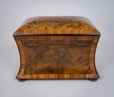 19th Century Walnut Waisted Twin Compartment Tea Caddy. - Harrington Antiques