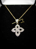 9 Carat Gold and Diamond Celtic Knot Necklace by Gallery Abbeycrest, Sheffield. - Harrington Antiques
