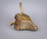 19th Century Folk Art Carved Wooden Ram's Head With Horns.