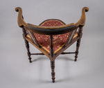 Edwardian Mahogany Inlaid Corner Chair With Musical Instrument Motif