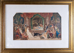 After Daniel Maclise (Irish 1806-1870) 'The Play Scene From Hamlet'. Watercolour. Dated 1858. - Harrington Antiques