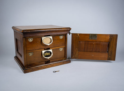 Amberg Patent Double Filing Cabinet With Key, c.1900 - Harrington Antiques