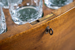 Art Deco Walnut Pop-Up / Surprise Bar With Original Crystal Glassware. - Harrington Antiques
