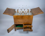 Art Deco Walnut Pop-Up / Surprise Bar With Original Crystal Glassware. - Harrington Antiques