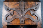 Arts & Crafts Gothic Revival Oak & Iron Church Collection Box - Harrington Antiques