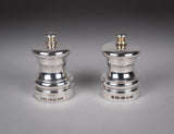 Asprey Silver Capstan Salt Mill and Pepper Mill by Hersey & Son. - Harrington Antiques
