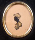 Bronzed Silhouette Portrait of 'E. Sutton Aged 9' by J. Deacon, 1816. - Harrington Antiques