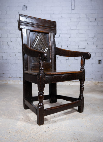 Charles I 17th Century Yorkshire Oak Wainscot Chair - Harrington Antiques