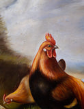 Circle of Edgar Hunt (1875-1953) - Chickens In Farmyard. Oil On Board. - Harrington Antiques