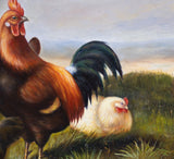 Circle of Edgar Hunt (1875-1953) - Chickens In Farmyard. Oil On Board. - Harrington Antiques