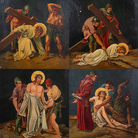 Circle Of Martin Feuerstein (1856-1931) - Stations Of The Cross, c.1920. - Harrington Antiques