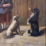Circle Of William Hemsley (1819-1906) - Children Teaching Dogs Tricks. Signed W. Hemsley. - Harrington Antiques