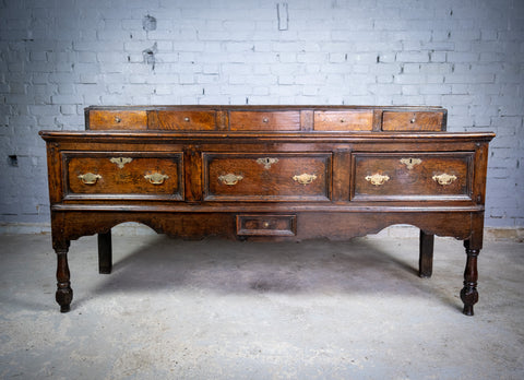 Early 18th Century Joined Oak Dresser, c.1720. - Harrington Antiques