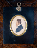 Early 19th Century Miniature Portrait Of A Gentleman. Watercolour. - Harrington Antiques