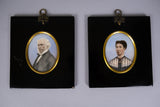 Early 19th Century Pair Of Miniature Portraits (Gentleman & Lady), c.1810 - Harrington Antiques