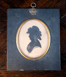 Early 19th Century Silhouette - Lady In Hat - Harrington Antiques