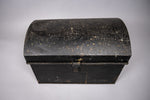 Early 20th Century Black Metal Dome Top Trunk With Handles, c.1900 - Harrington Antiques