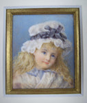 Early 20th Century Framed Pair Of Miniatures Depicting Three Children In Edwardian Dress. - Harrington Antiques