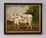Early 20th Century Prize Bull In Landscape. Dated 1921. Oil On Board. - Harrington Antiques