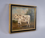 Early 20th Century Prize Bull In Landscape. Dated 1921. Oil On Board. - Harrington Antiques