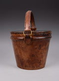 Early 20thC Leather Ice Bucket With Royal Coat Of Arms - Harrington Antiques