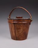Early 20thC Leather Ice Bucket With Royal Coat Of Arms - Harrington Antiques