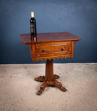 Early Victorian Gothic Revival Rosewood & Mahogany Side Table - Harrington Antiques
