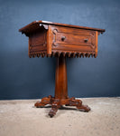 Early Victorian Gothic Revival Rosewood & Mahogany Side Table - Harrington Antiques