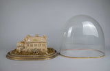 Exceptional Large Victorian Beadwork Diorama Of A House In Original Glass Dome. - Harrington Antiques
