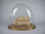 Exceptional Large Victorian Beadwork Diorama Of A House In Original Glass Dome. - Harrington Antiques
