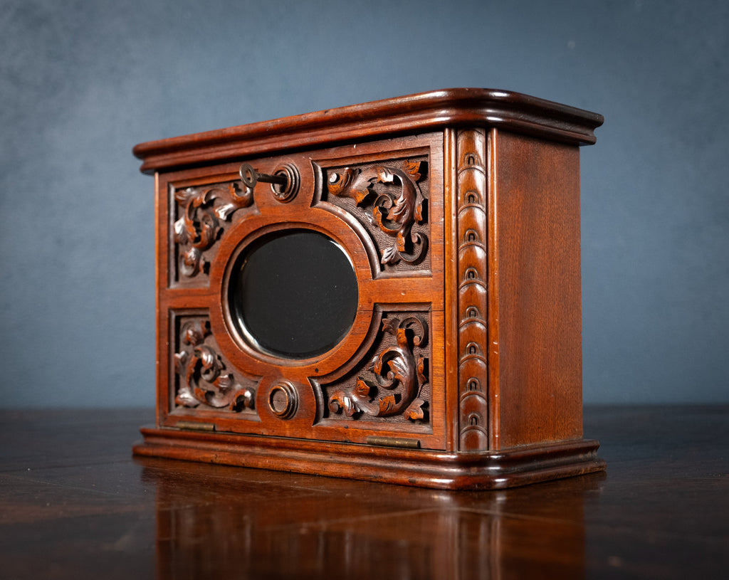 Glazed Letters Fine Victorian Carved Walnut Glazed Letter Box | Harrington Antiques