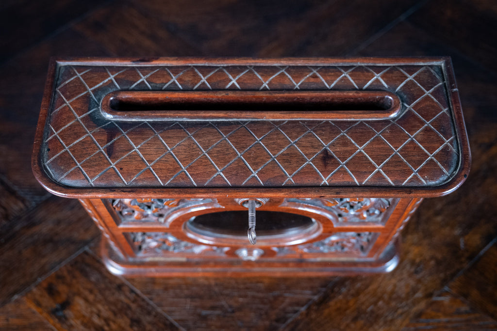 Glazed Letters Fine Victorian Carved Walnut Glazed Letter Box | Harrington Antiques
