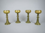 Four Bohemian Moser Green & Gilt Roemer Wine Glasses, c.1900 - Harrington Antiques