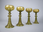 Four Bohemian Moser Green & Gilt Roemer Wine Glasses, c.1900 - Harrington Antiques