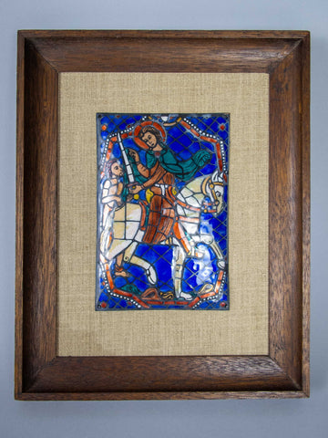 French Arts & Crafts Limoges Enamel & Copper Plaque by Sornin Marguerite (1883-1974) - Harrington Antiques
