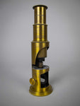 French Brass Field Microscope With Original Box & Slides, c.1880-90. - Harrington Antiques
