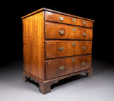 George II Walnut Cross Banded Chest Of Drawers, c.1740 - Harrington Antiques