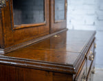 George II Walnut Featherbanded Secretaire Bookcase Desk c.1740-1760. - Harrington Antiques
