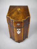 George III Flame Mahogany Cross-Banded Cutlery Box with Original Interior. - Harrington Antiques