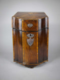 George III Flame Mahogany Cross-Banded Cutlery Box with Original Interior. - Harrington Antiques