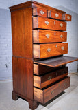 George III Mahogany Tallboy / Chest On Chest With Brushing Slide - Harrington Antiques