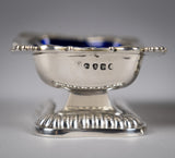 George III Silver Pedestal Open Salts by Samuel Hennell & John Terry, 1814. - Harrington Antiques
