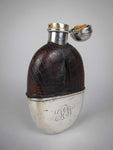 George V Silver & Crocodile Leather Hip Flask by E A Jacob, London, 1914. - Harrington Antiques